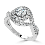 Radiant Crossroads: Solitaire Diamond Ring - Ayanika