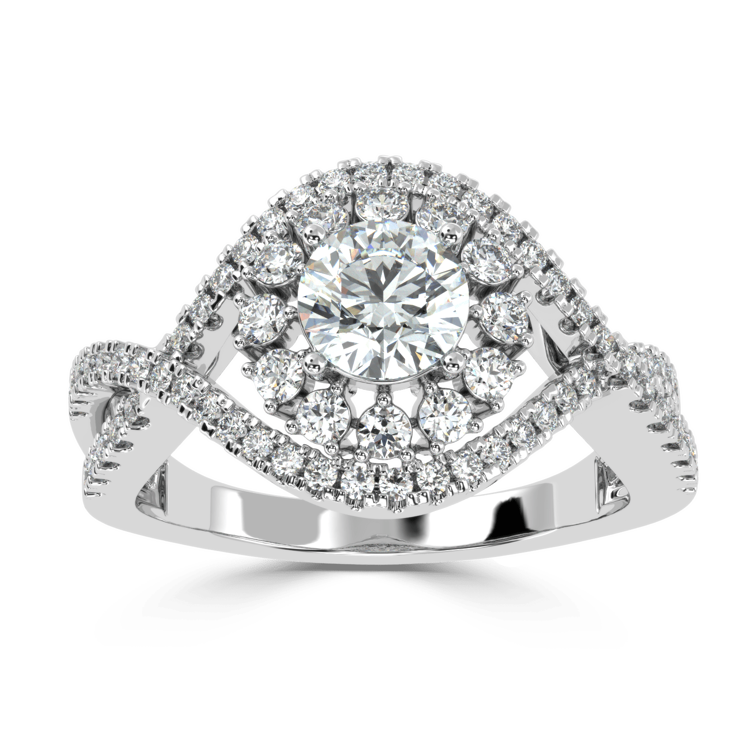 Radiant Crossroads: Solitaire Diamond Ring - Ayanika