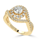 Radiant Crossroads: Solitaire Diamond Ring - Ayanika