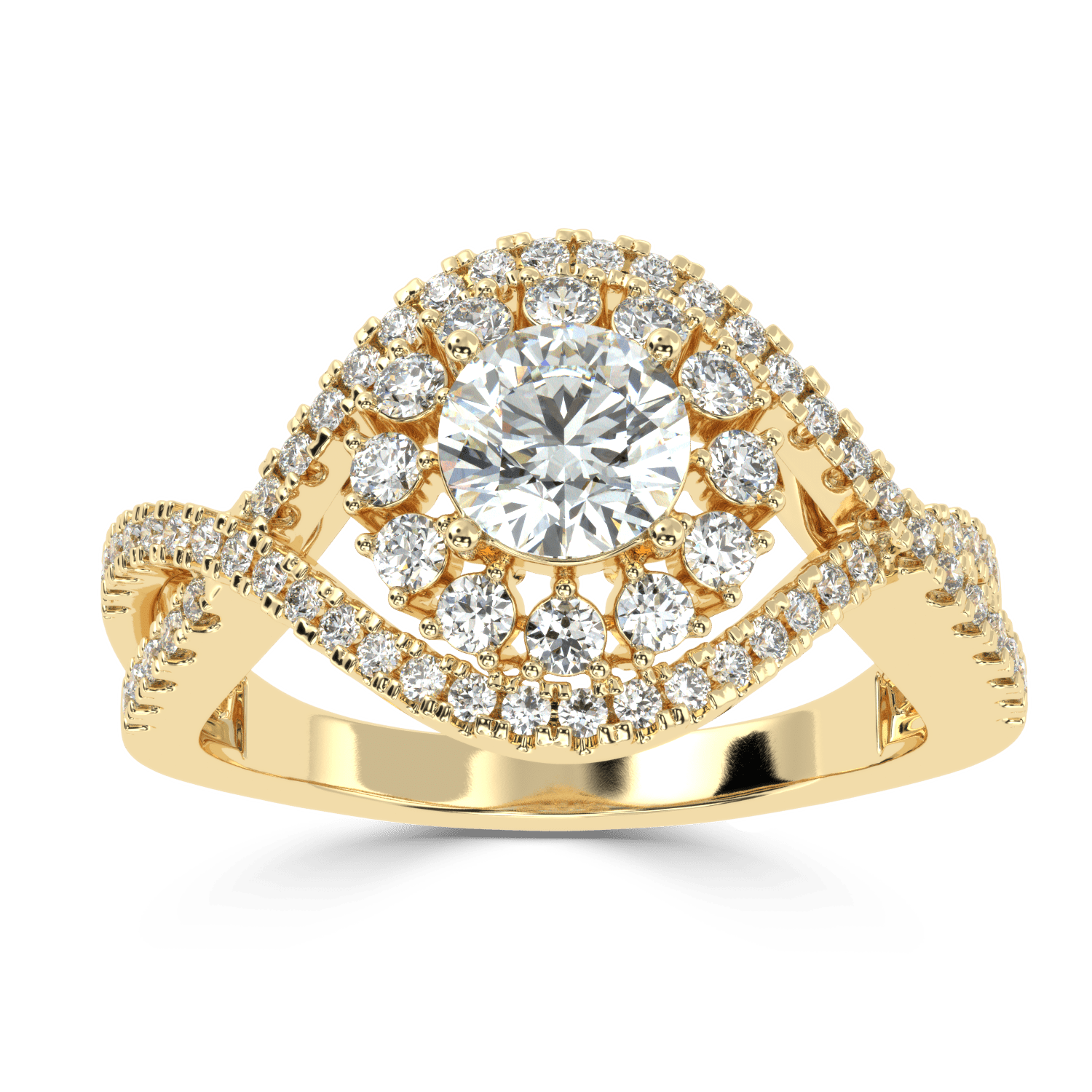 Radiant Crossroads: Solitaire Diamond Ring - Ayanika