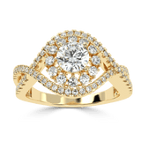 Radiant Crossroads: Solitaire Diamond Ring - Ayanika