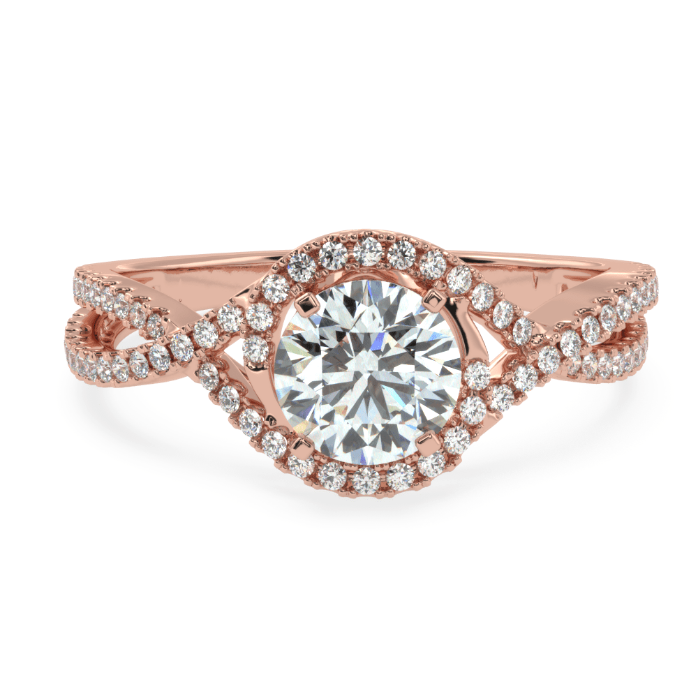 Whispering Elegance The Criss Cross Micro Pave Solitaire Diamond Ring - Ayanika