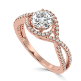 Whispering Elegance The Criss Cross Micro Pave Solitaire Diamond Ring - Ayanika