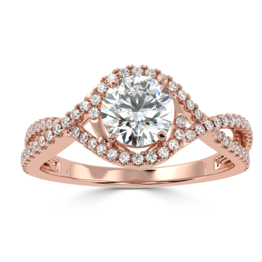 Whispering Elegance The Criss Cross Micro Pave Solitaire Diamond Ring - Ayanika