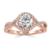 Whispering Elegance The Criss Cross Micro Pave Solitaire Diamond Ring - Ayanika