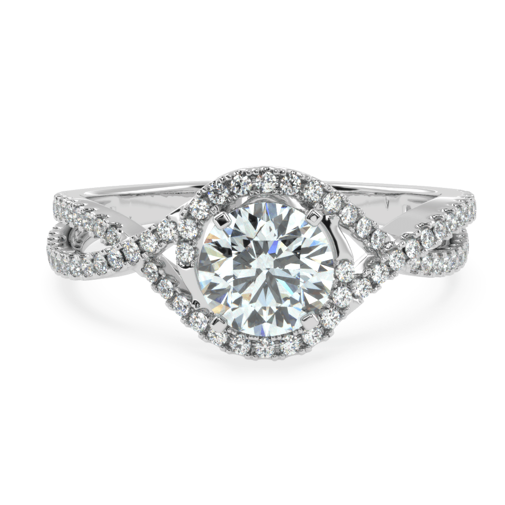 Whispering Elegance The Criss Cross Micro Pave Solitaire Diamond Ring - Ayanika