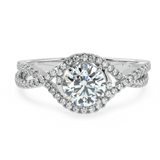 Whispering Elegance The Criss Cross Micro Pave Solitaire Diamond Ring - Ayanika