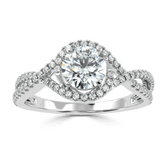 Whispering Elegance The Criss Cross Micro Pave Solitaire Diamond Ring - Ayanika