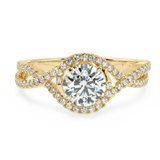 Whispering Elegance The Criss Cross Micro Pave Solitaire Diamond Ring - Ayanika