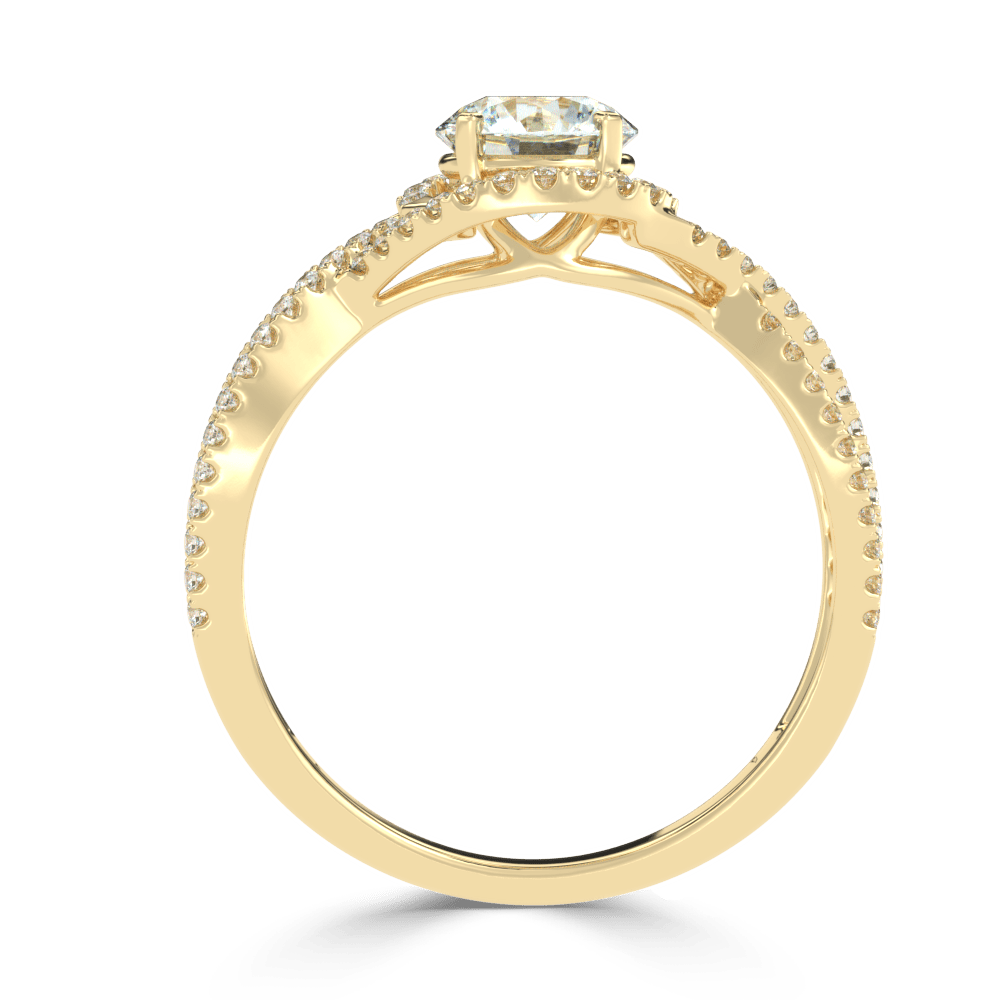 Whispering Elegance The Criss Cross Micro Pave Solitaire Diamond Ring - Ayanika