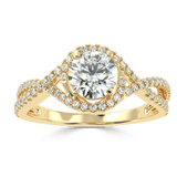 Whispering Elegance The Criss Cross Micro Pave Solitaire Diamond Ring - Ayanika