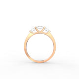 Three-Stone Radiance Ring with 0.98 ct Round Lab-Grown Diamonds in BIS Gold
