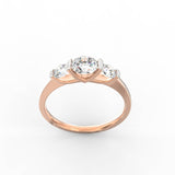 Three-Stone Radiance Ring with 0.98 ct Round Lab-Grown Diamonds in BIS Gold