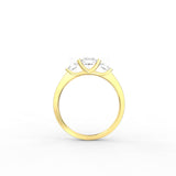 Three-Stone Radiance Ring with 0.98 ct Round Lab-Grown Diamonds in BIS Gold
