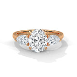 Astraea 2.00 Ct Oval Solitaire with Pear Accents Ring