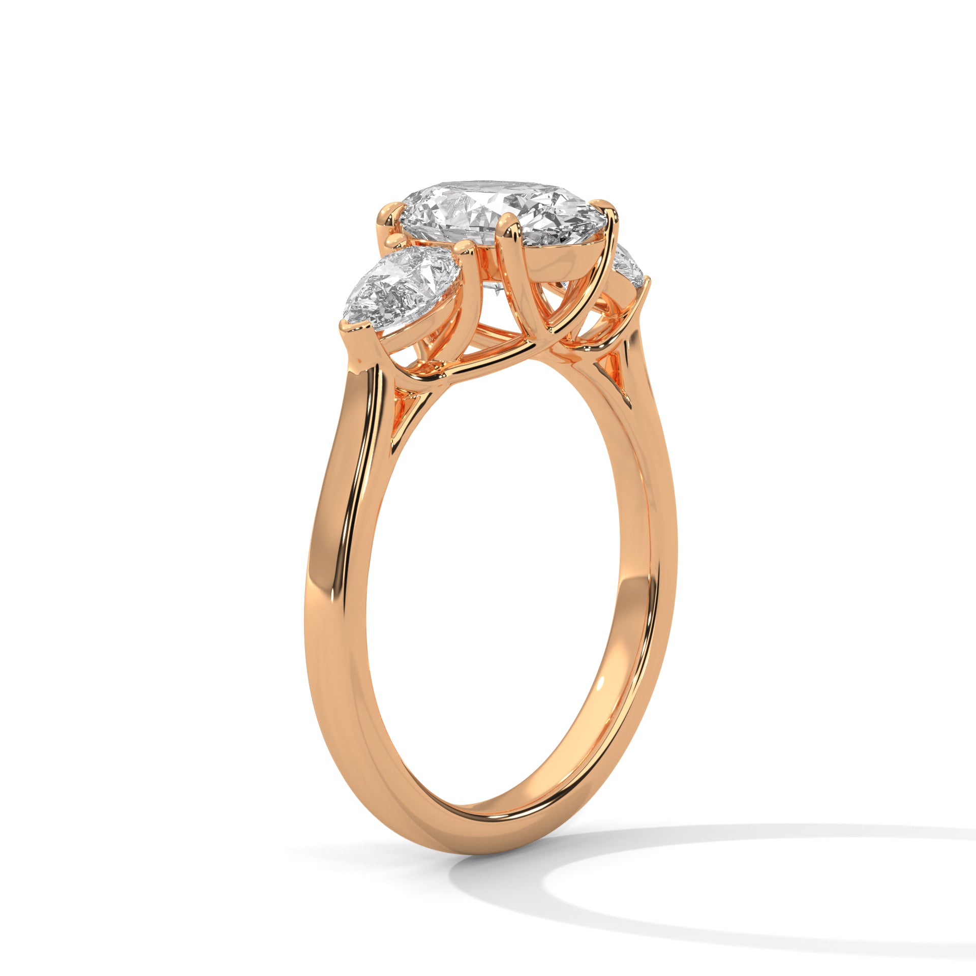 Astraea 2.00 Ct Oval Solitaire with Pear Accents Ring