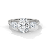 Astraea 2.00 Ct Oval Solitaire with Pear Accents Ring