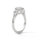 Astraea 2.00 Ct Oval Solitaire with Pear Accents Ring
