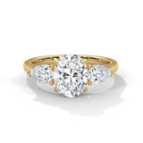 Astraea 2.00 Ct Oval Solitaire with Pear Accents Ring