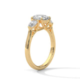 Astraea 2.00 Ct Oval Solitaire with Pear Accents Ring