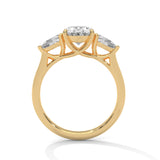 Astraea 2.00 Ct Oval Solitaire with Pear Accents Ring