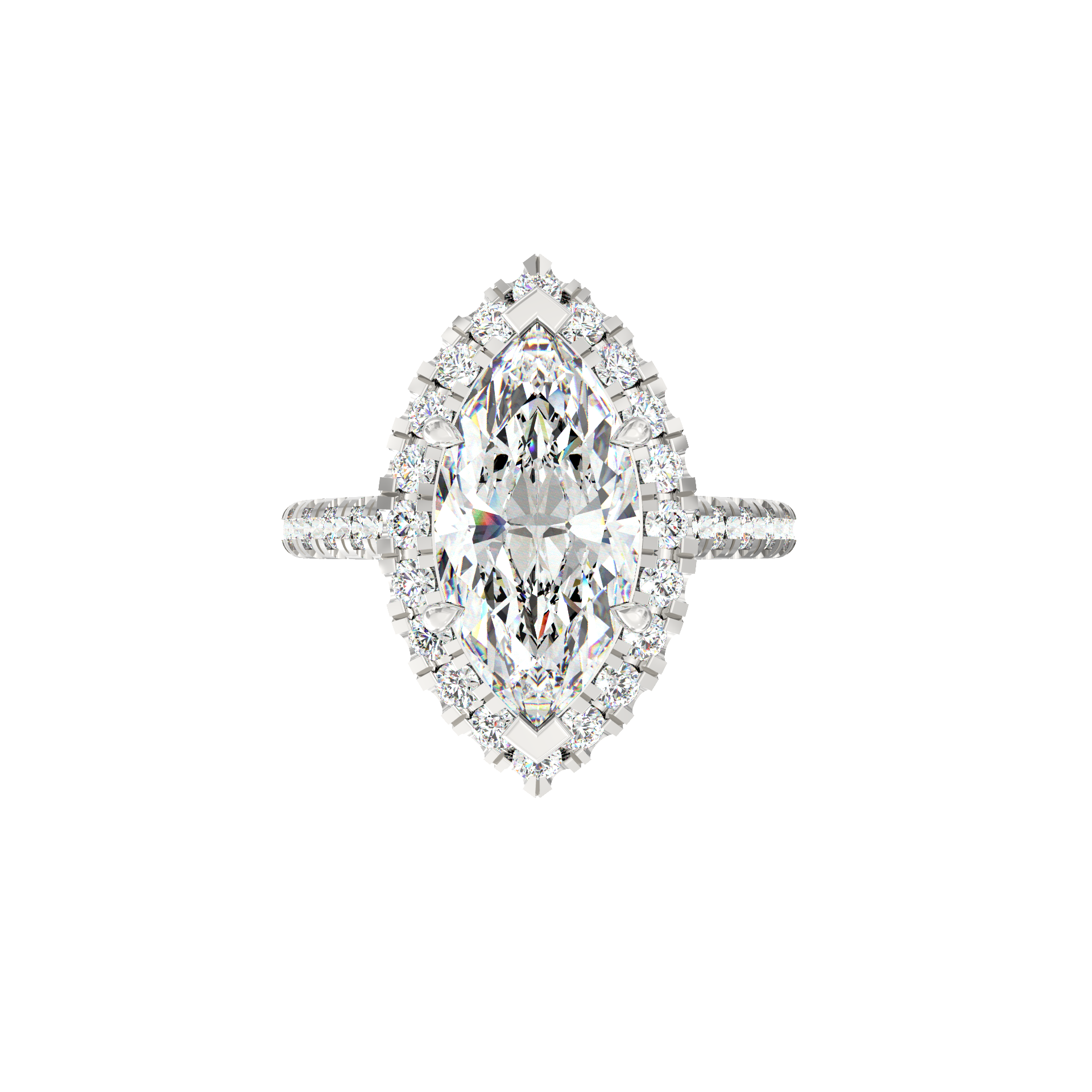 Isolde 2.00 Ct Marquise Solitaire Halo Ring