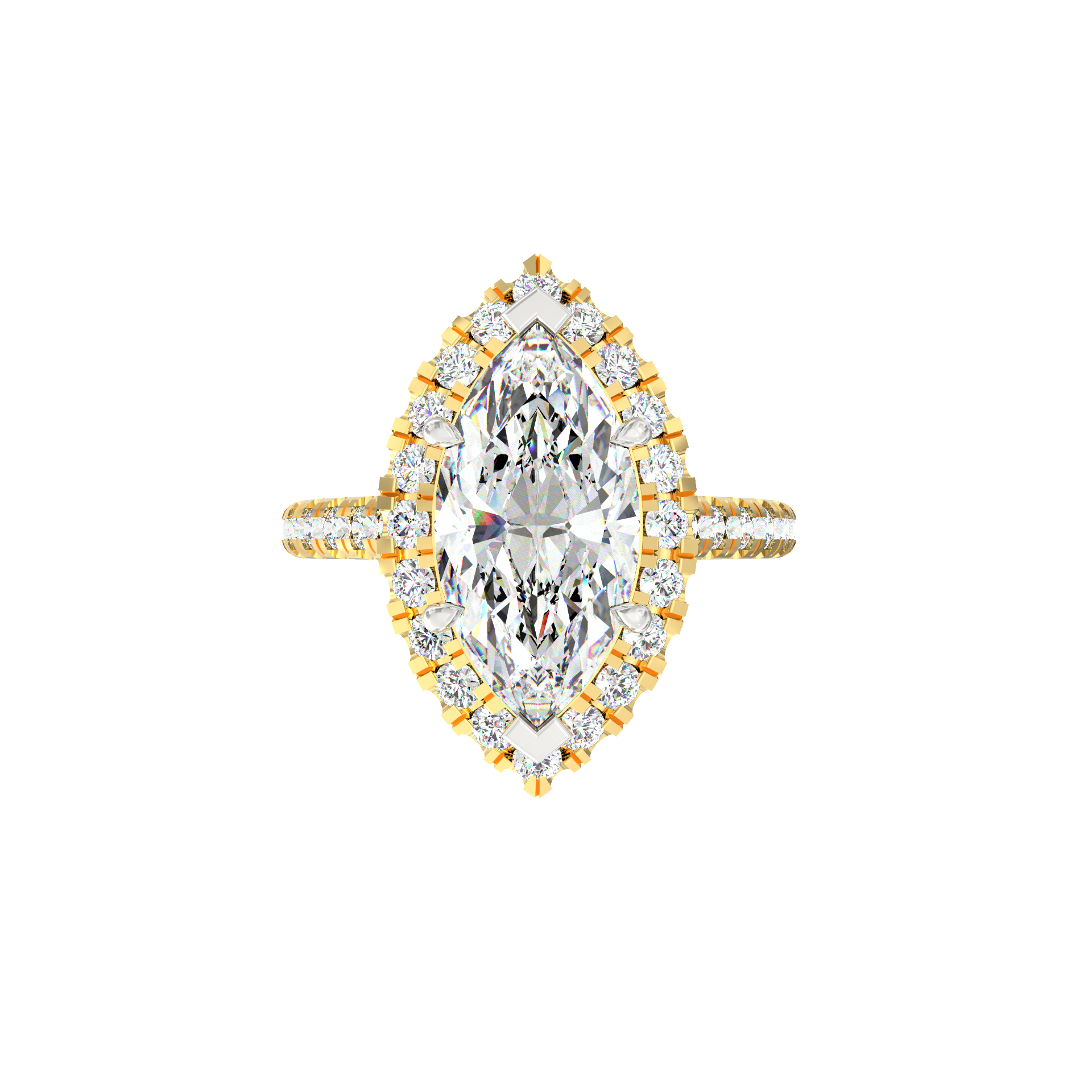 Isolde 2.00 Ct Marquise Solitaire Halo Ring
