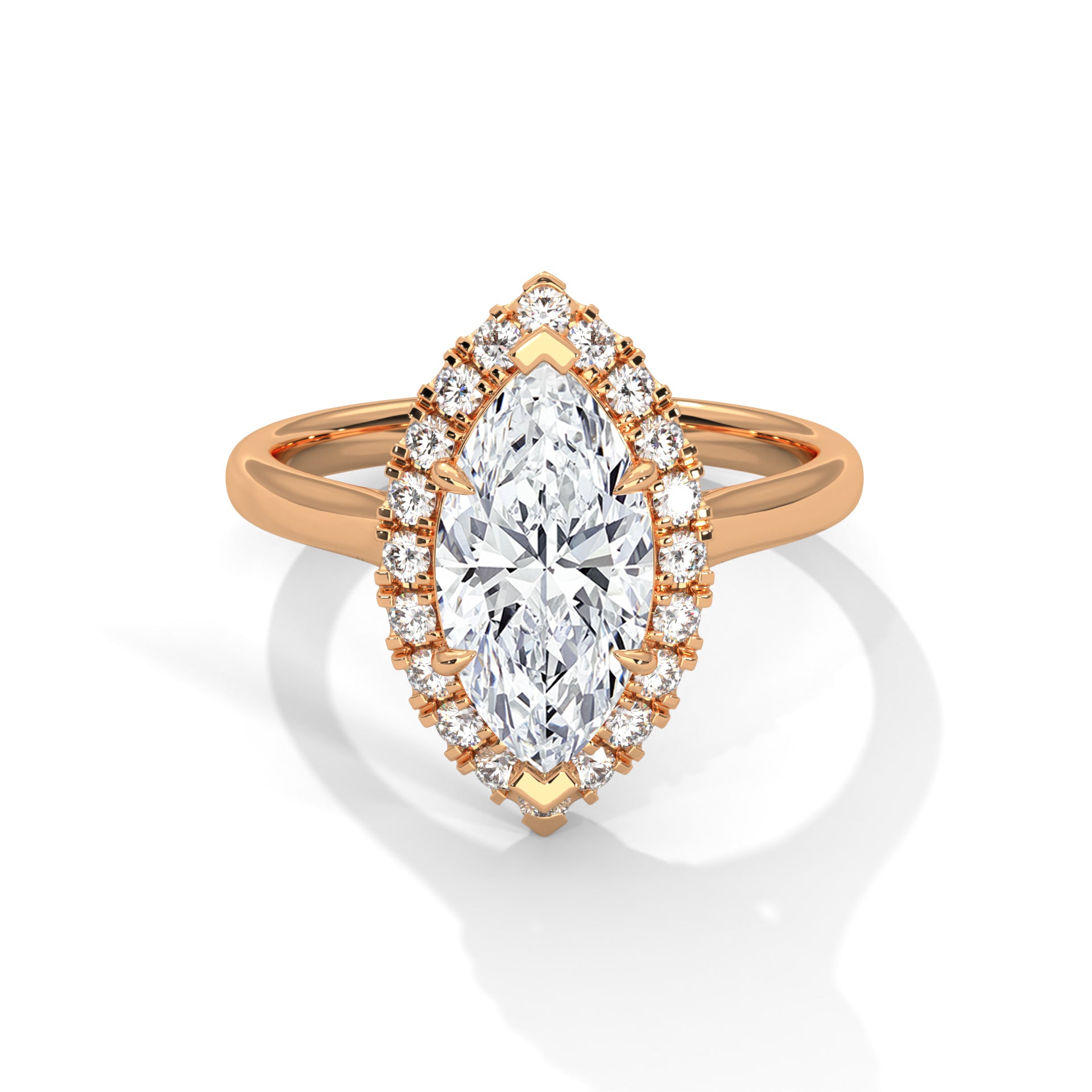 Elaria 2.00 Ct Marquise Solitaire Double Halo Ring