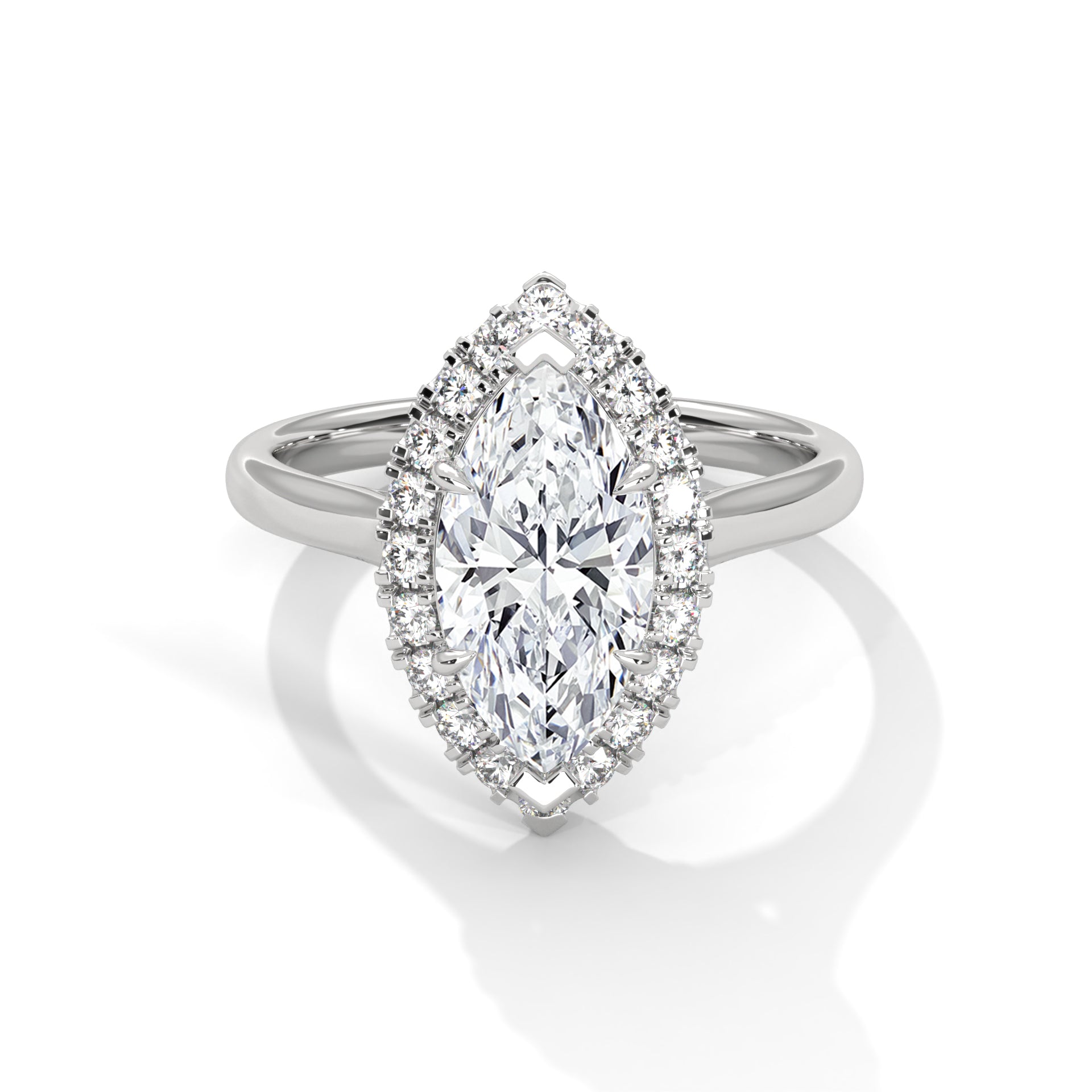 Elaria 2.00 Ct Marquise Solitaire Double Halo Ring