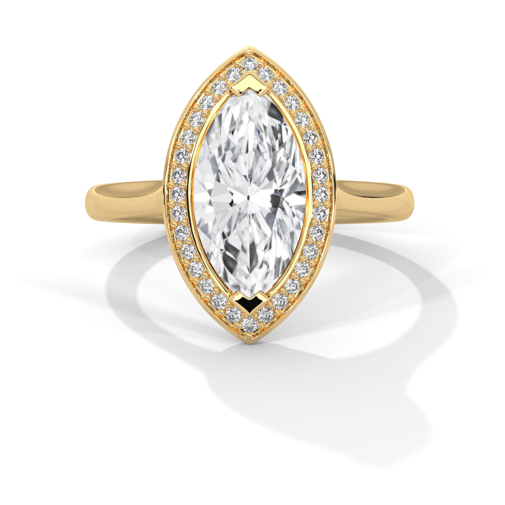 Nymera 2.00 Ct Marquise Solitaire Halo Ring