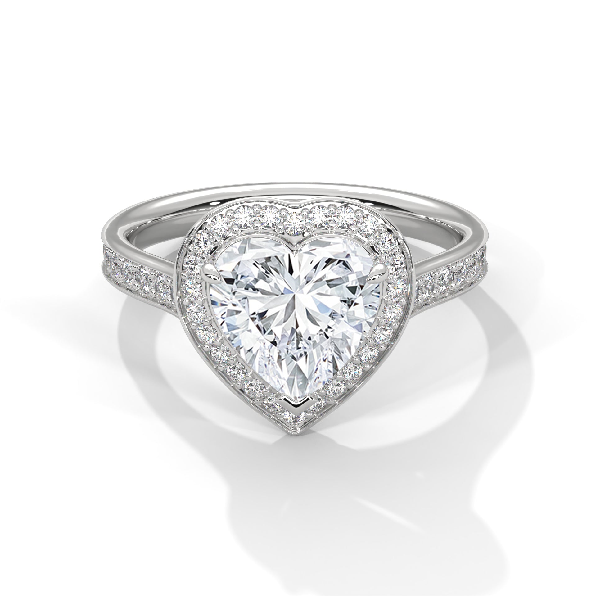 Amara 2.00 Ct Heart Halo Solitaire Ring