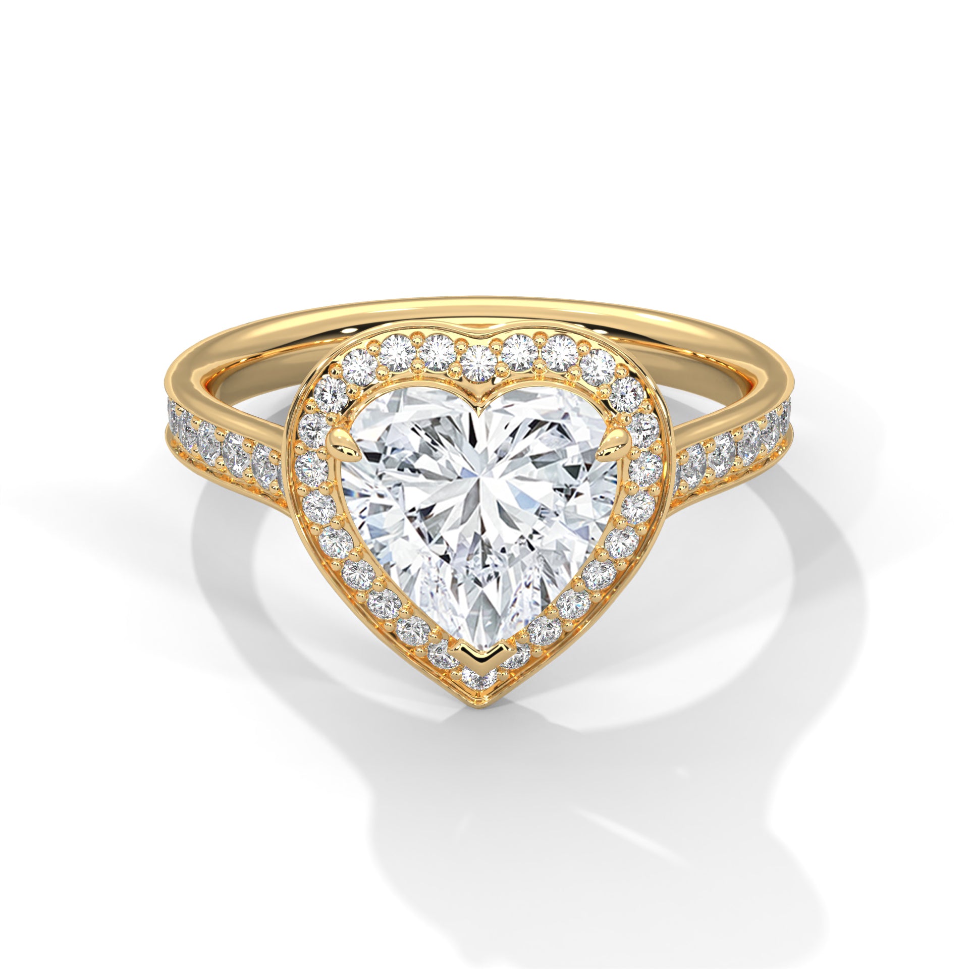 Amara 2.00 Ct Heart Halo Solitaire Ring