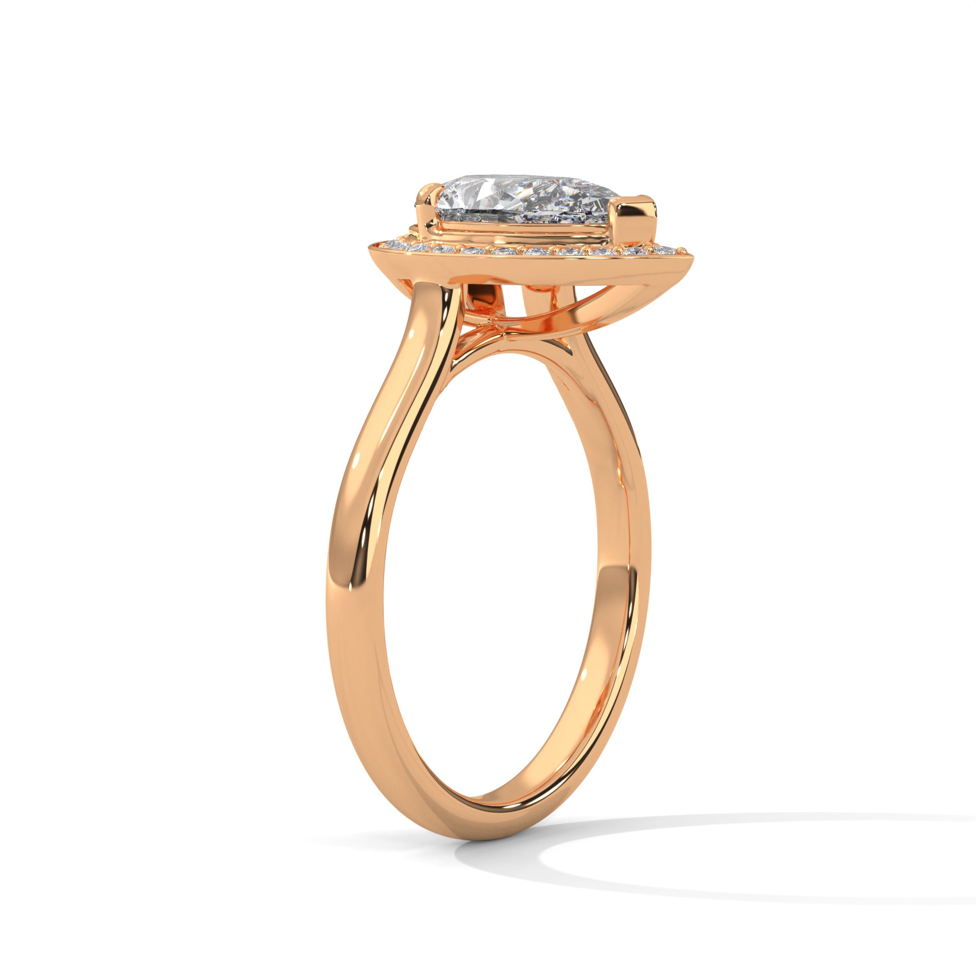 Elara 1.75 Ct Pear Halo Solitaire Ring