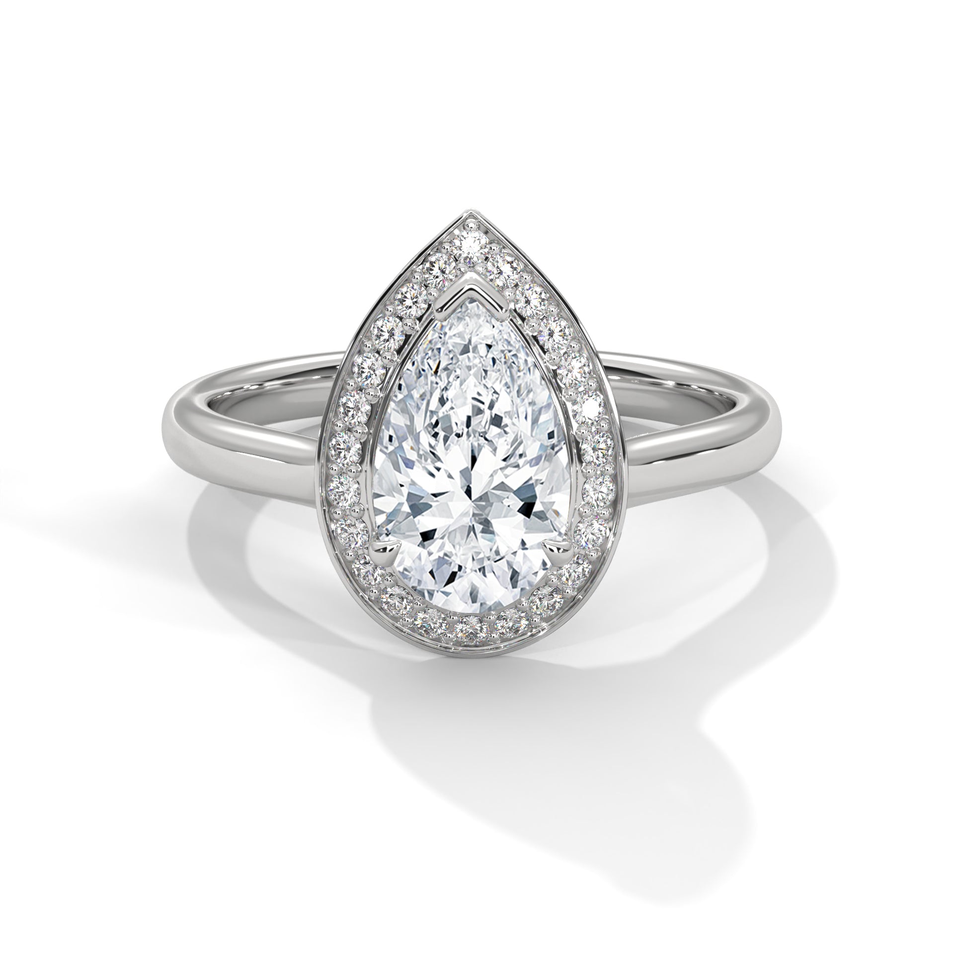 Elara 1.75 Ct Pear Halo Solitaire Ring