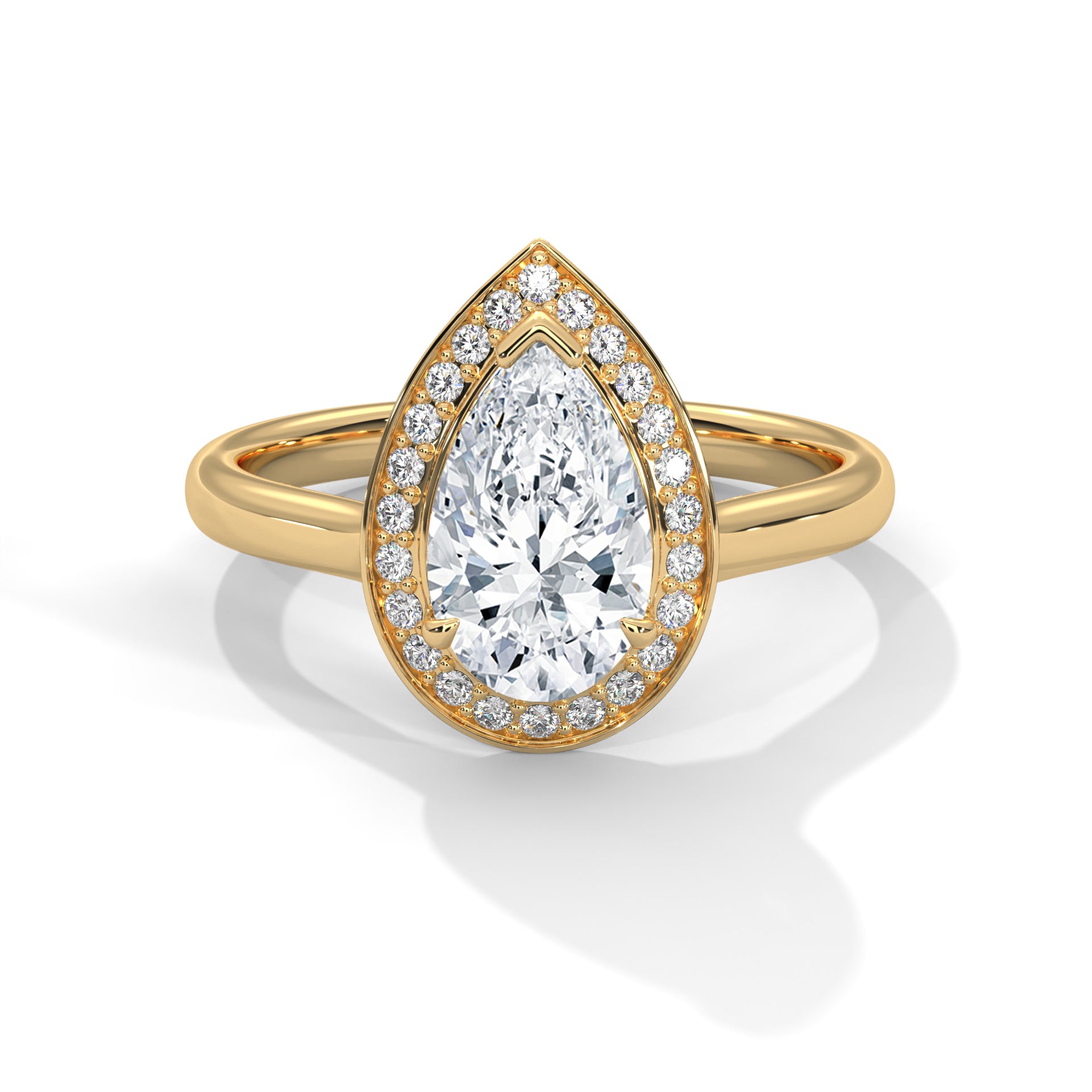 Elara 1.75 Ct Pear Halo Solitaire Ring