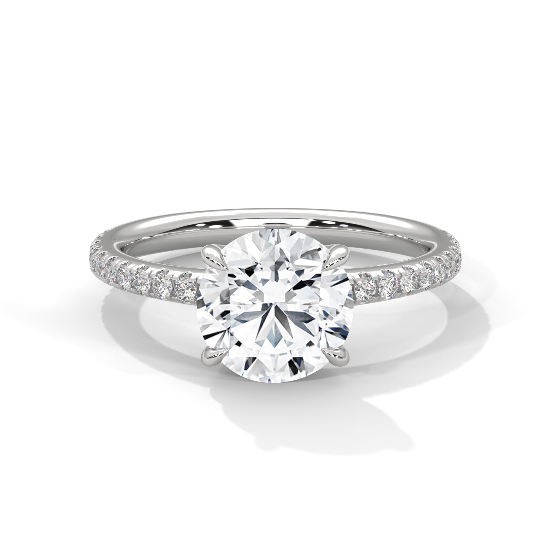 Evadne 2.00 Ct Round Solitaire Pavé Ring