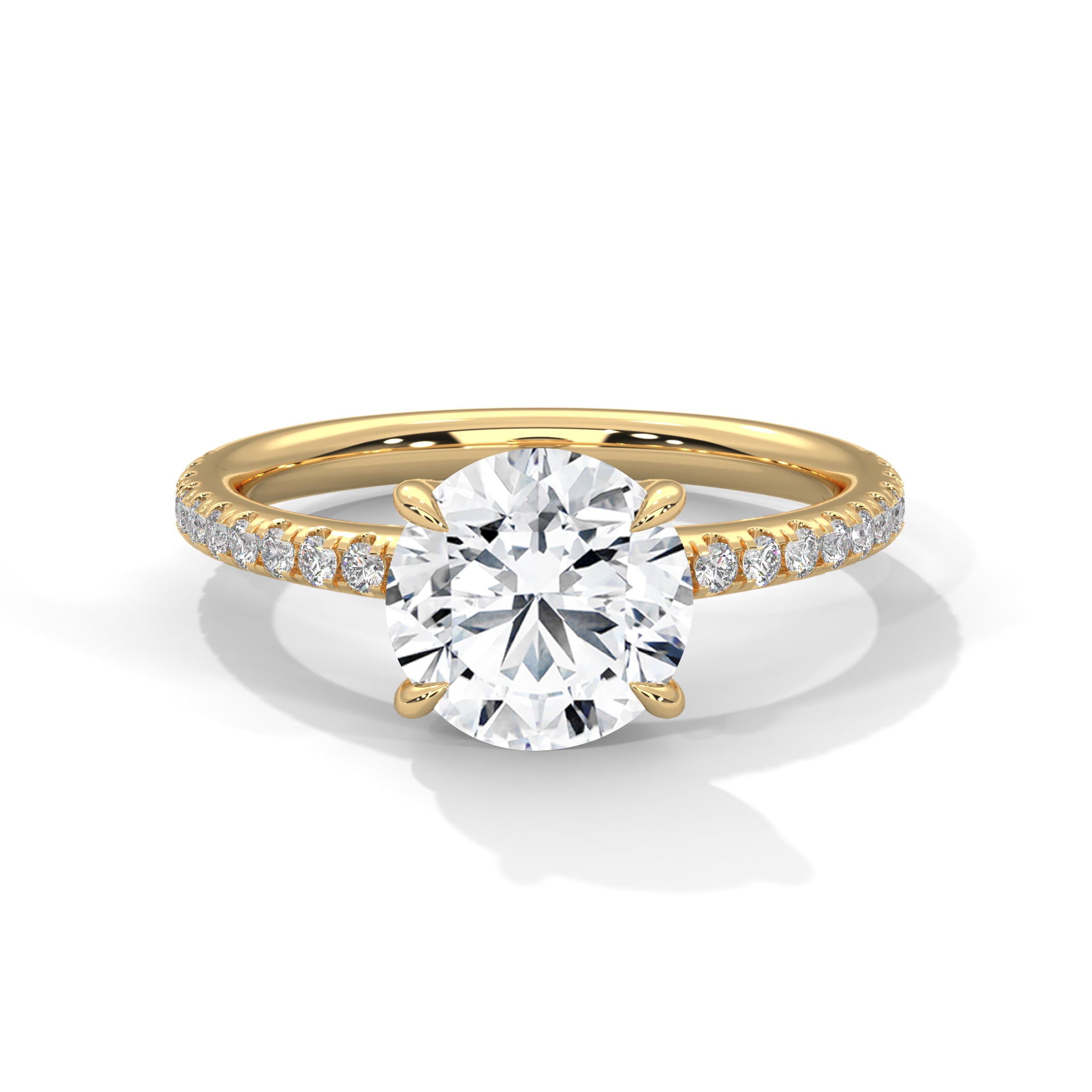Evadne 2.00 Ct Round Solitaire Pavé Ring