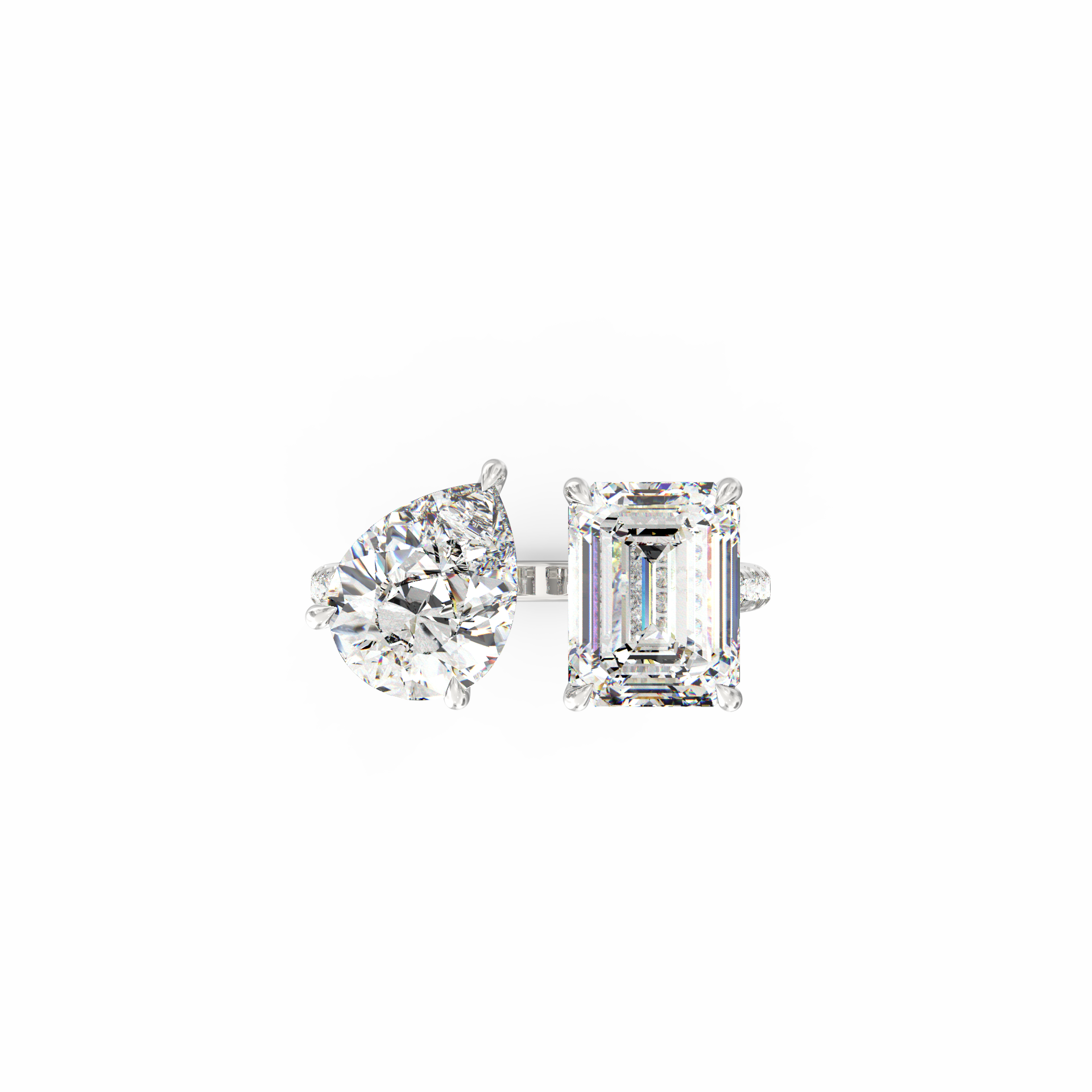 Nirvaya Emerald & Pear Toi et Moi Lab-Grown Diamond Ring