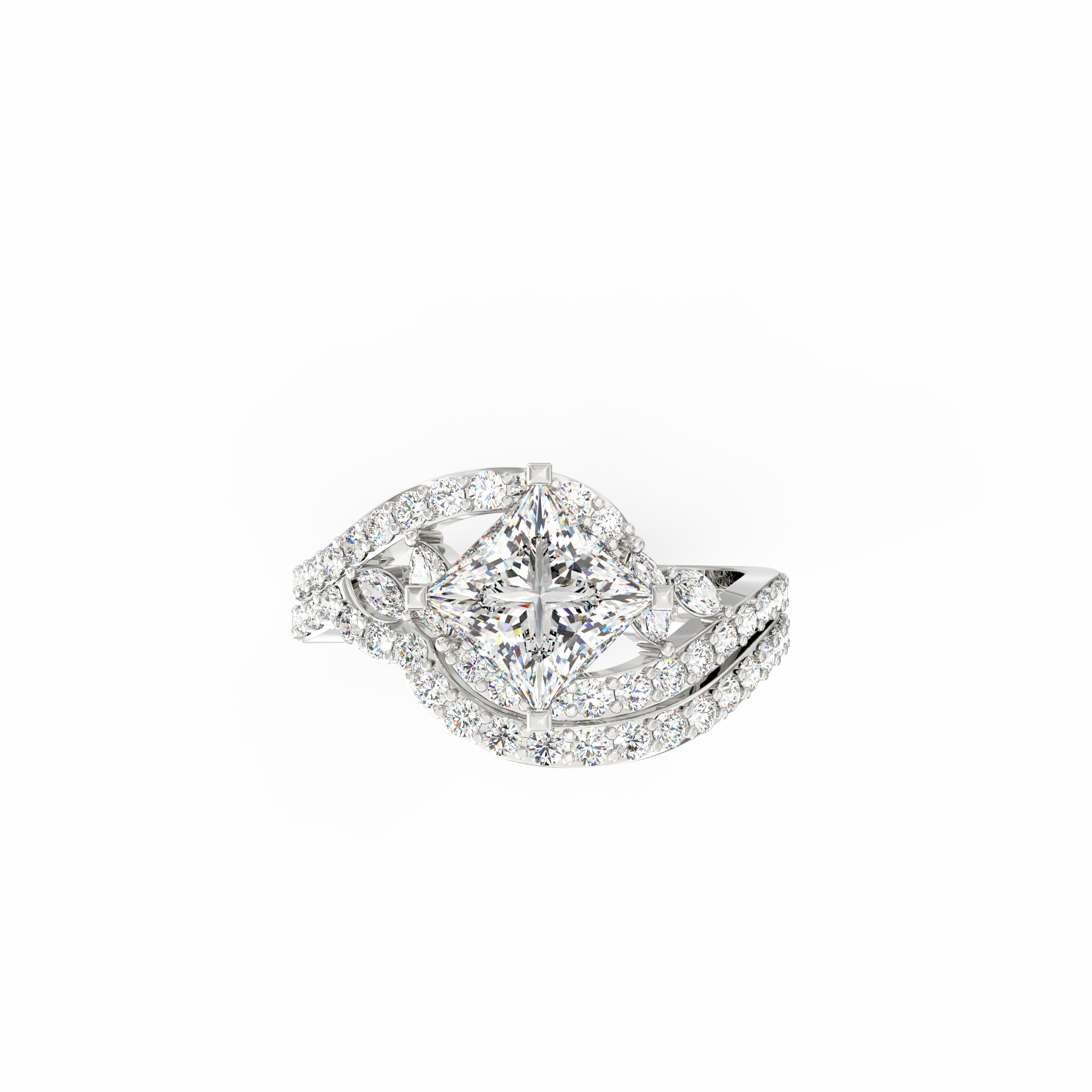 Aarunya 1.25 Ct Princess Solitaire Lab-Grown Diamond Ring