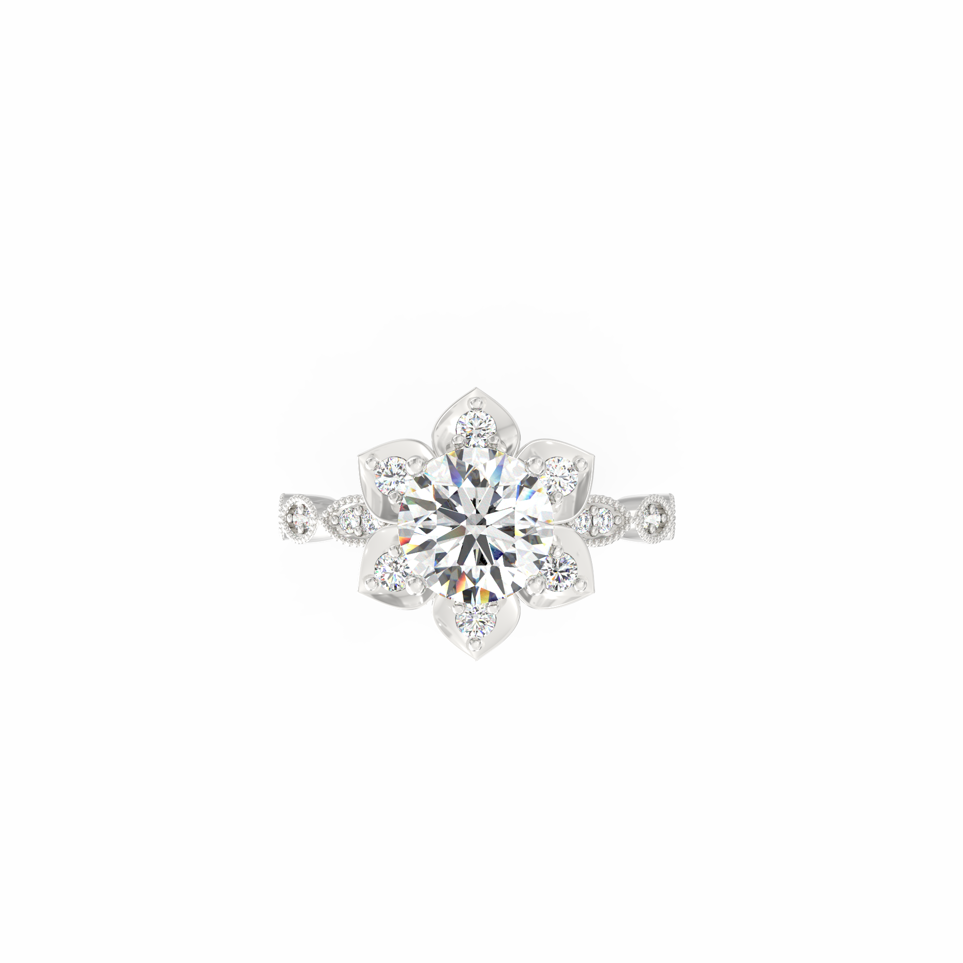Padma 1.00 Ct Round Solitaire Lab-Grown Diamond Ring
