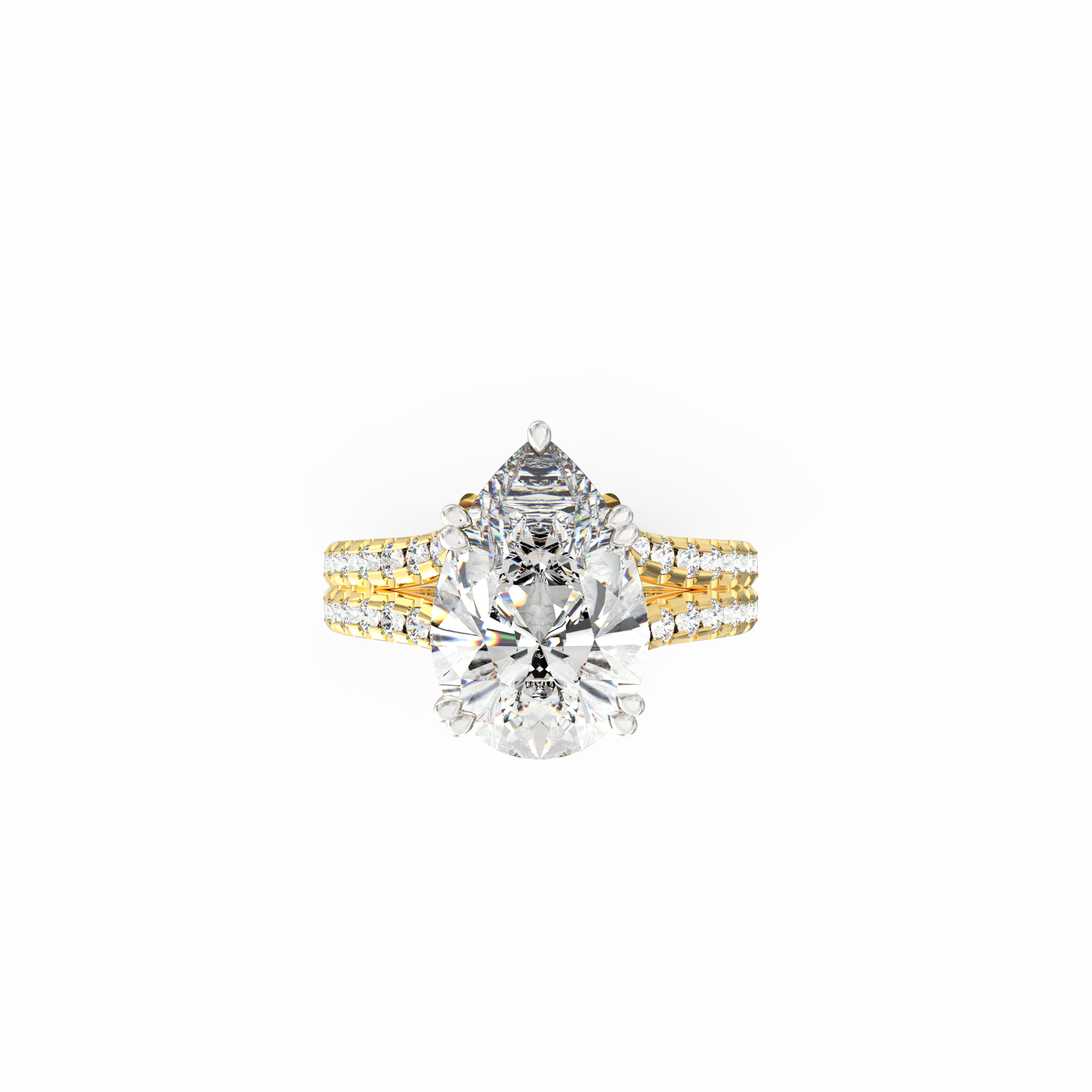 Trishna 3.00 Ct Pear Solitaire Lab-Grown Diamond Ring