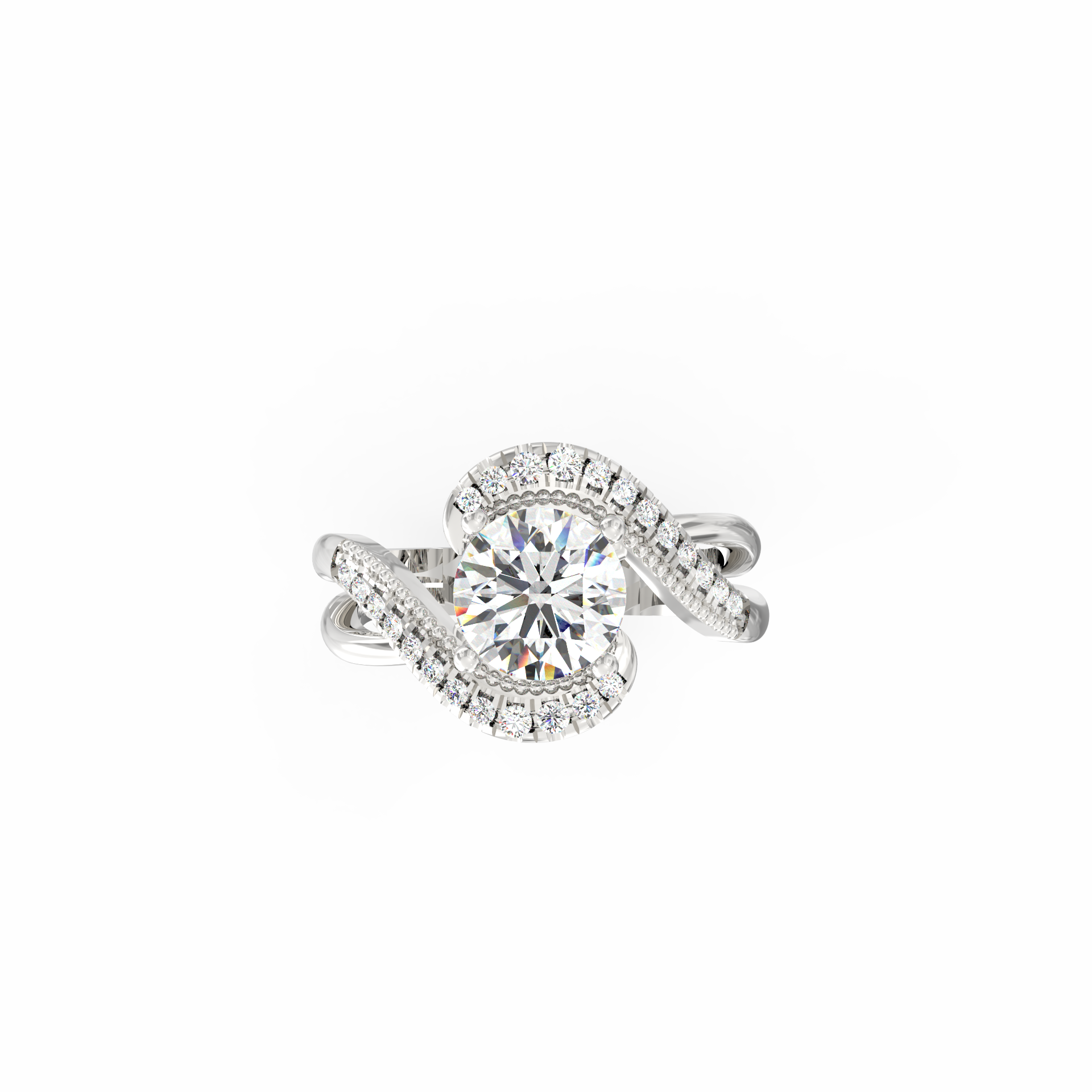 Seraphina 1.00 Ct Swirl Halo Lab-Grown Diamond Ring
