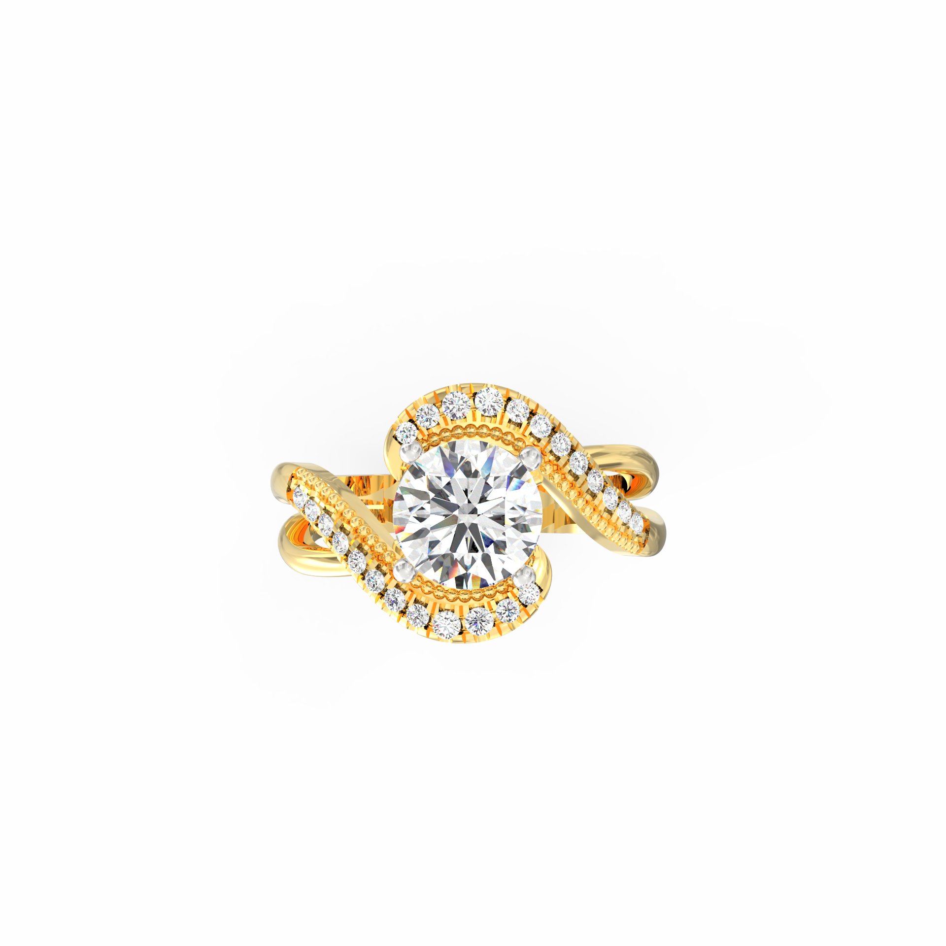 Seraphina 1.00 Ct Swirl Halo Lab-Grown Diamond Ring