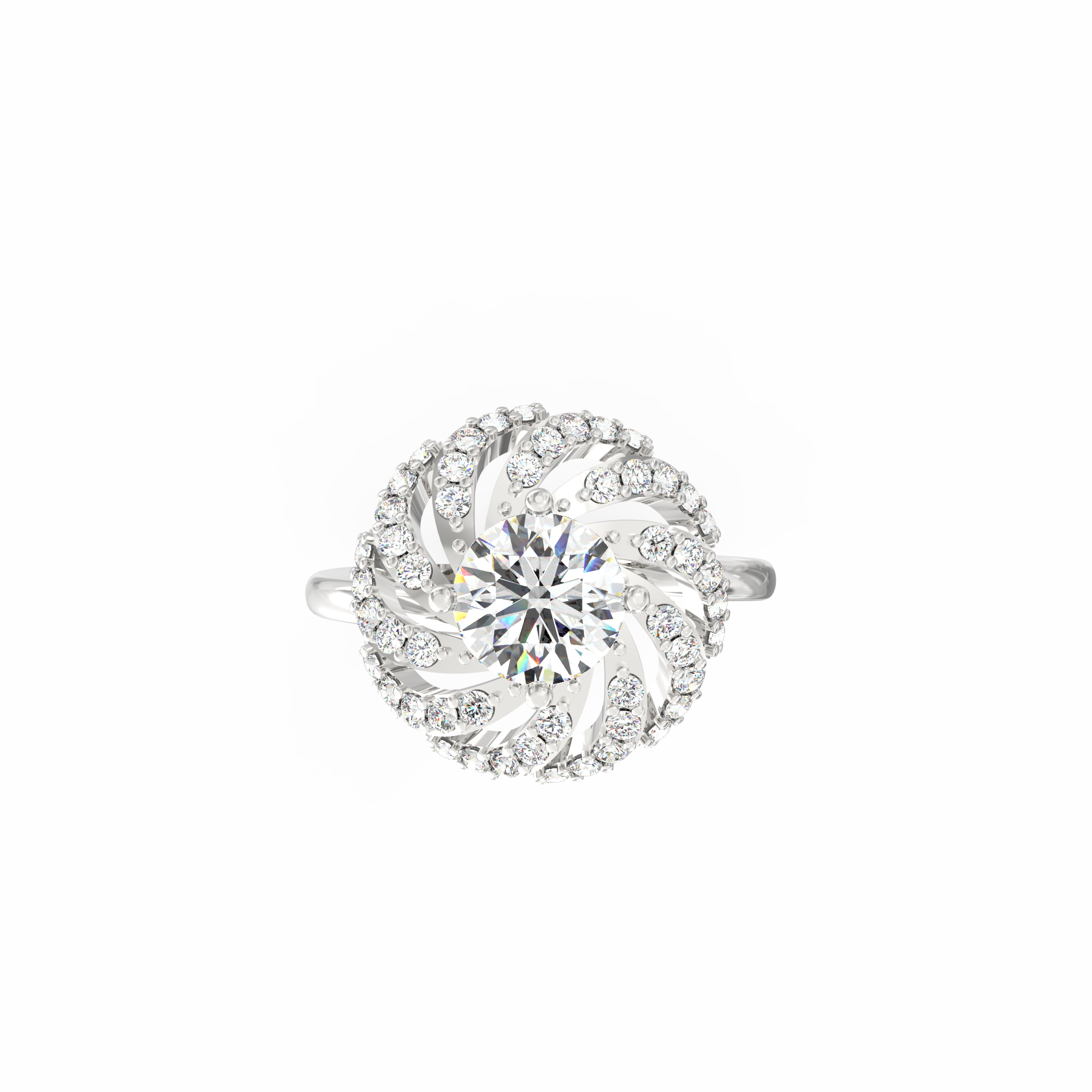Vortice 0.75 Ct Round Lab-Grown Diamond Swirl Ring
