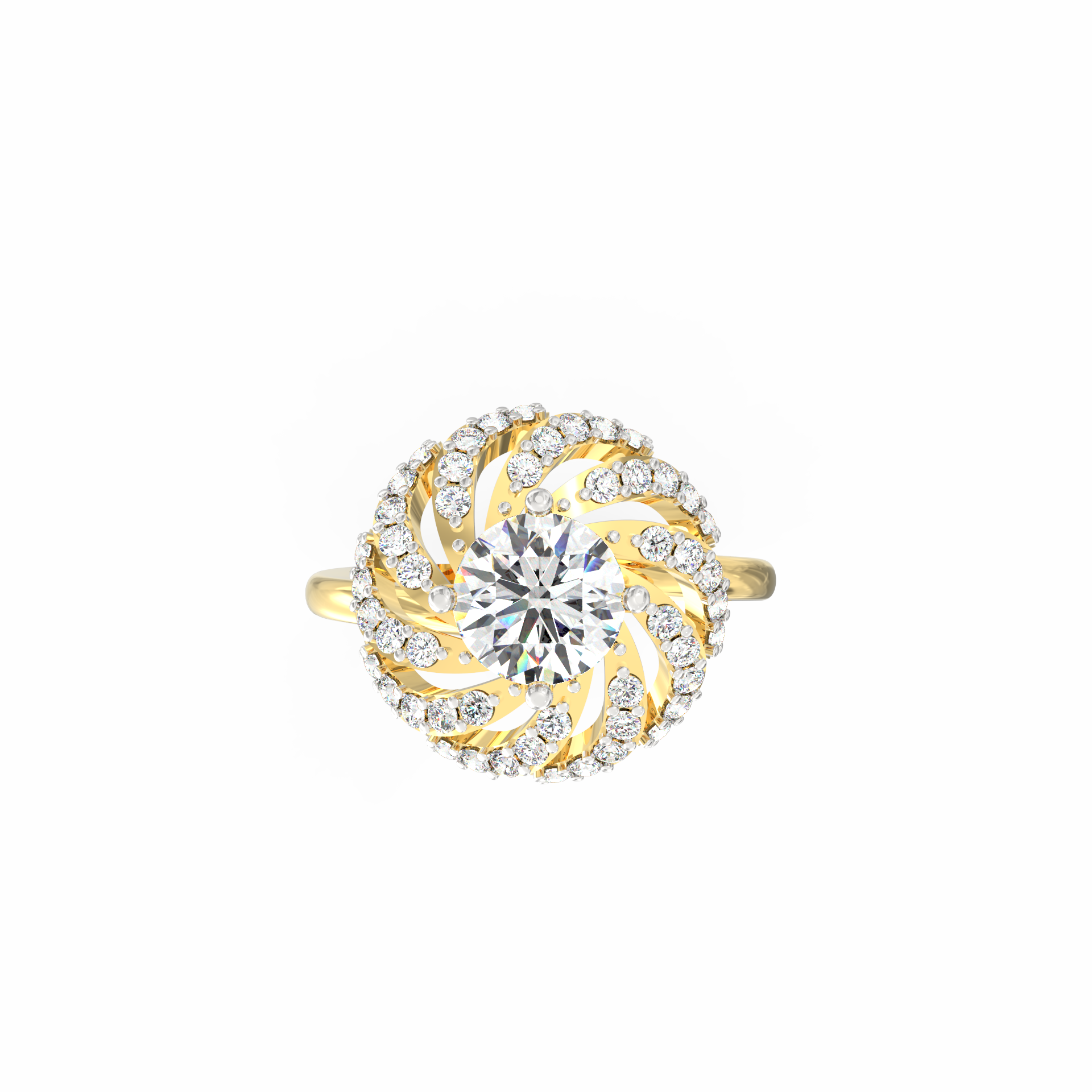 Vortice 0.75 Ct Round Lab-Grown Diamond Swirl Ring