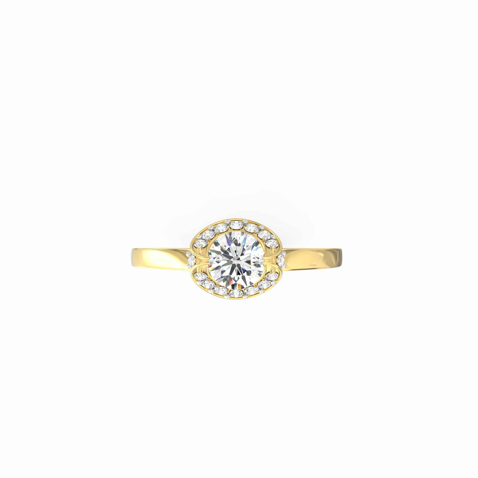 Luciana 0.50 Ct Round Lab-Grown Diamond Halo Ring