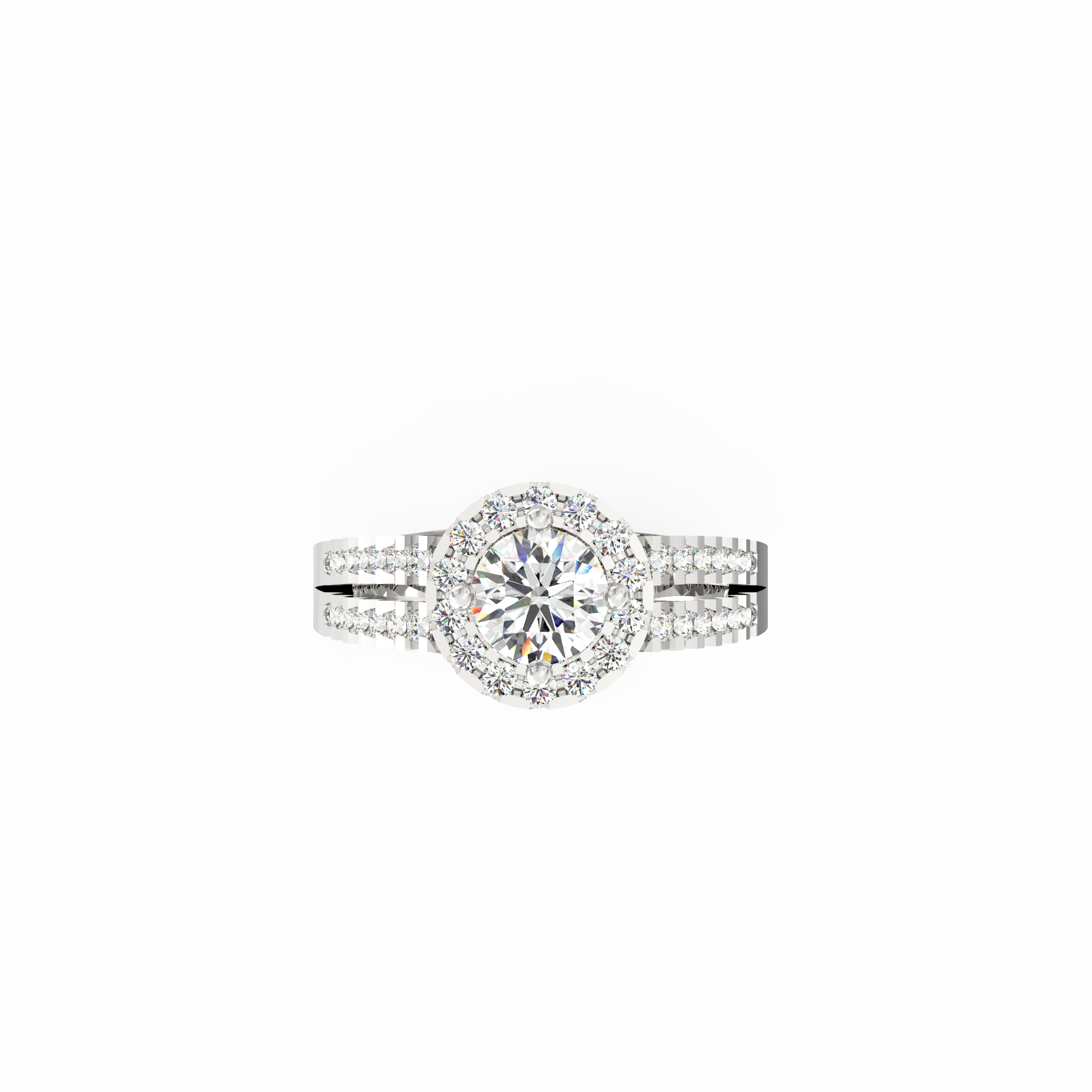 Lucenza 0.50 Ct Round Lab-Grown Diamond Halo Ring