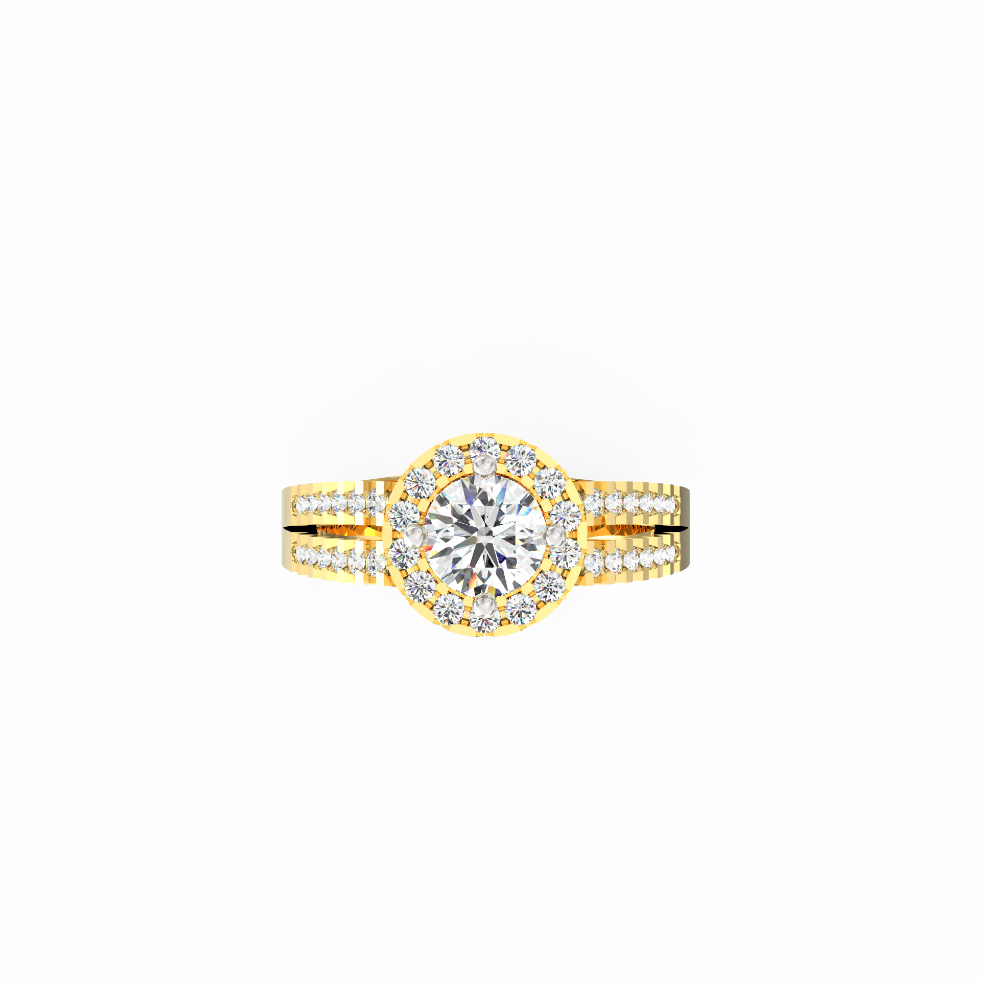 Lucenza 0.50 Ct Round Lab-Grown Diamond Halo Ring