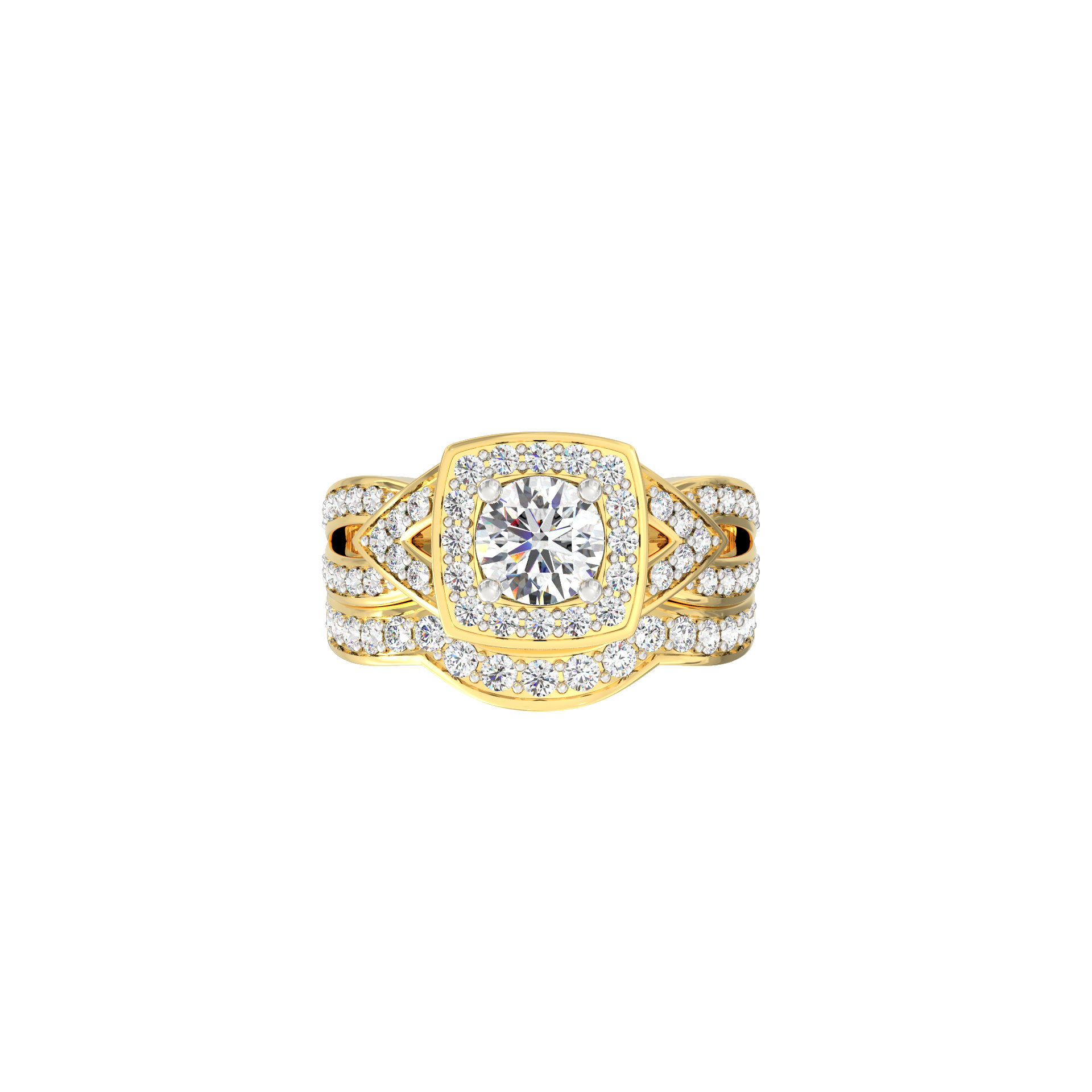 Ardente 0.50 Ct Cushion Halo Lab-Grown Diamond Ring