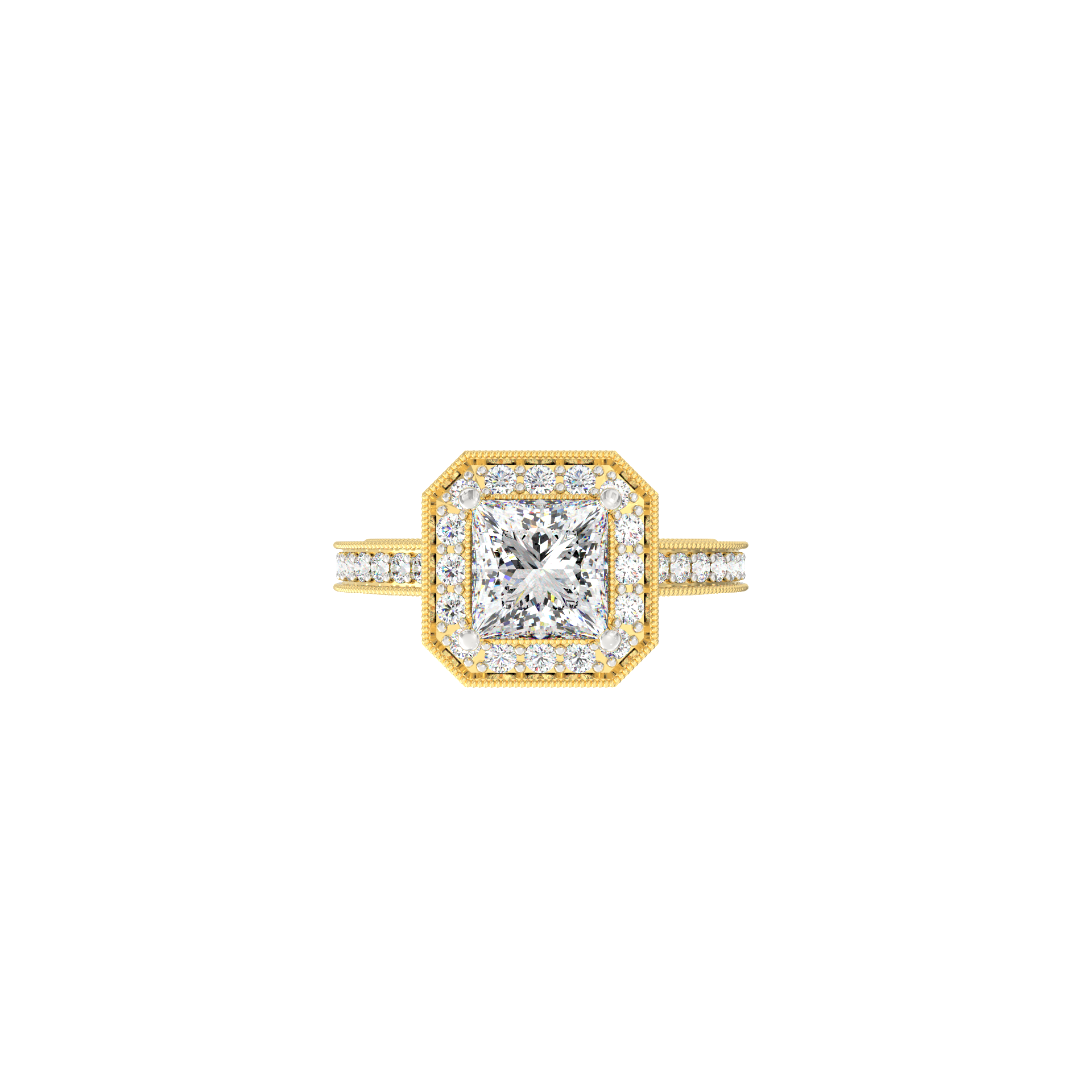 Vittoria 1.00 Ct Princess Halo Lab-Grown Diamond Ring